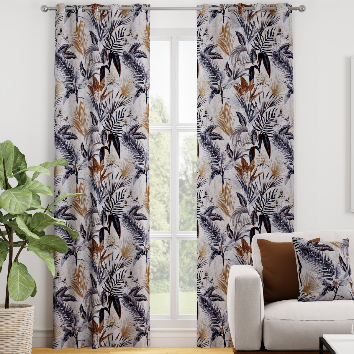Sabah Made to Measure Curtain Nutmeg