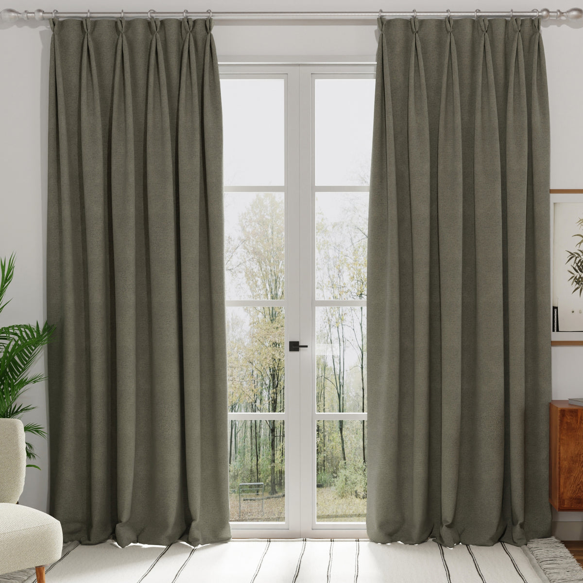 Modena Recycled Made to Measure Curtain Charcoal