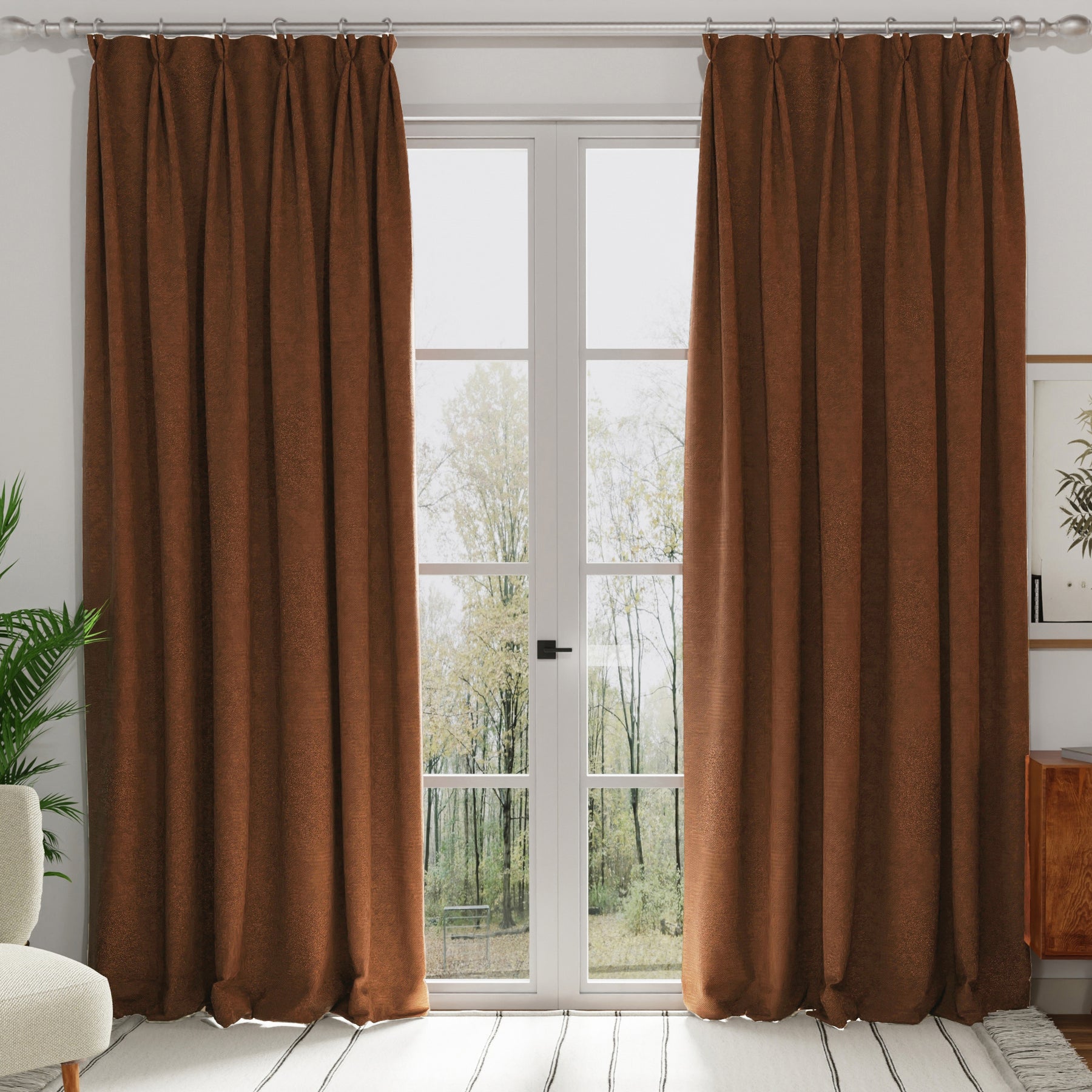Turin Velvet Made To Measure Curtains Rust