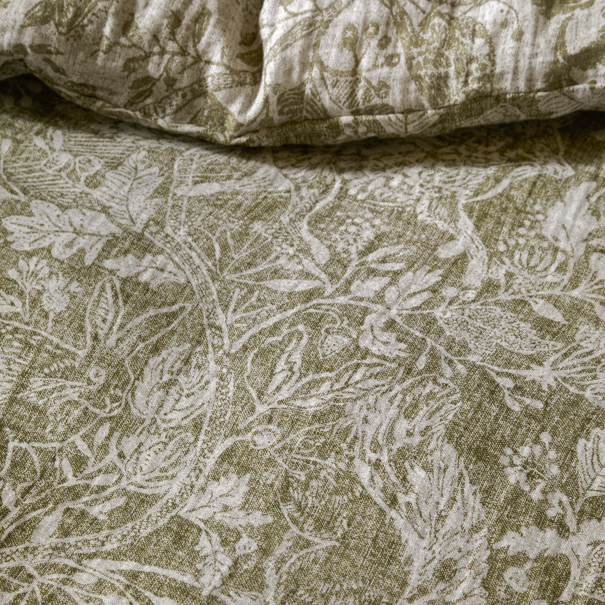 Voyage Maison Cademuir Cotton Muslin Duvet Cover Bedding Set Sage