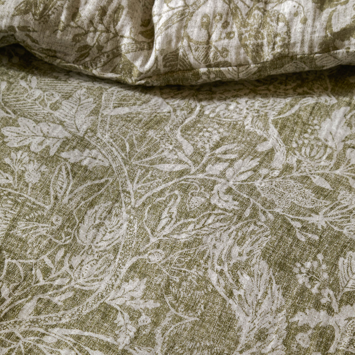 Voyage Maison Cademuir Cotton Muslin Duvet Cover Bedding Set Sage