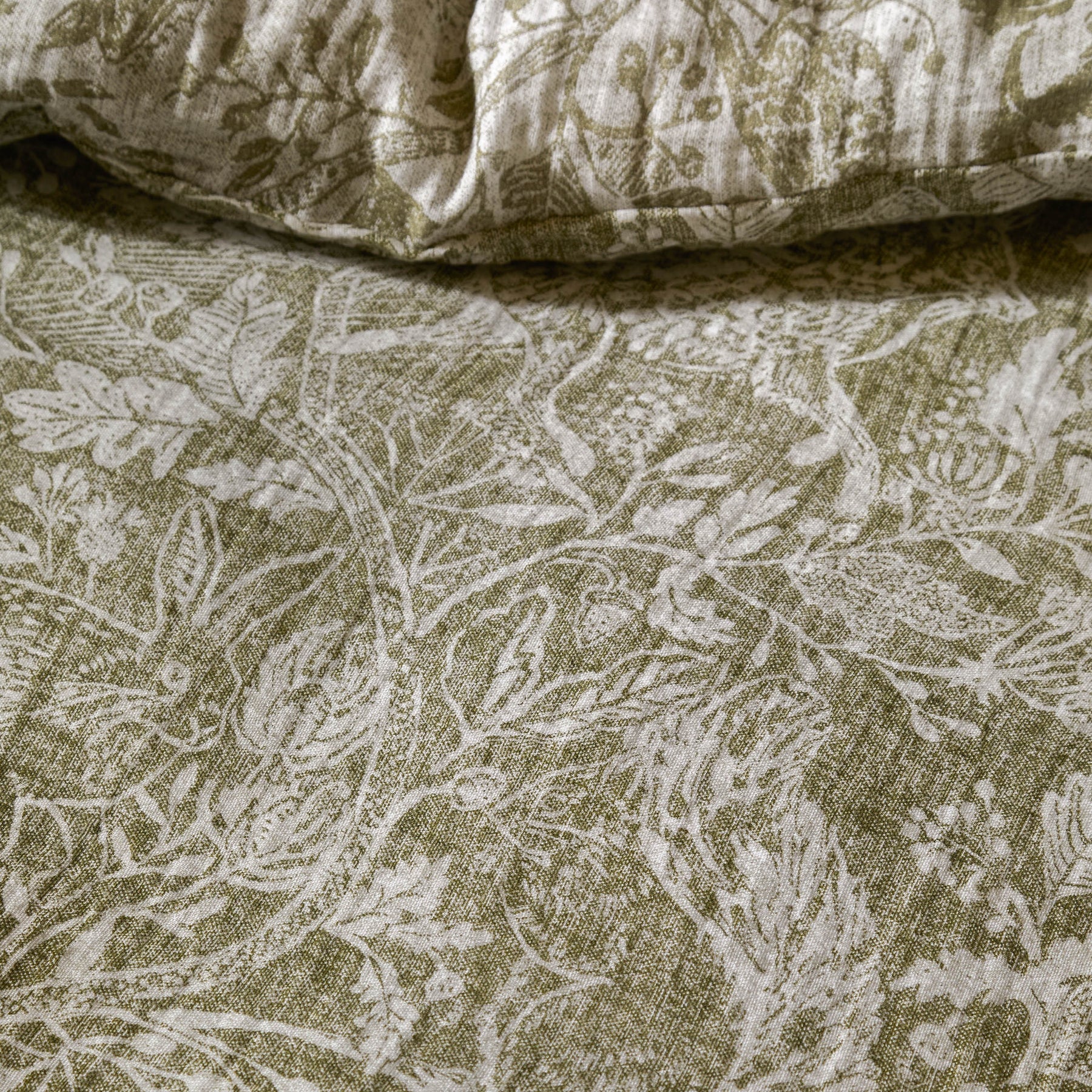 Voyage Maison Cademuir Cotton Muslin Duvet Cover Bedding Set Sage