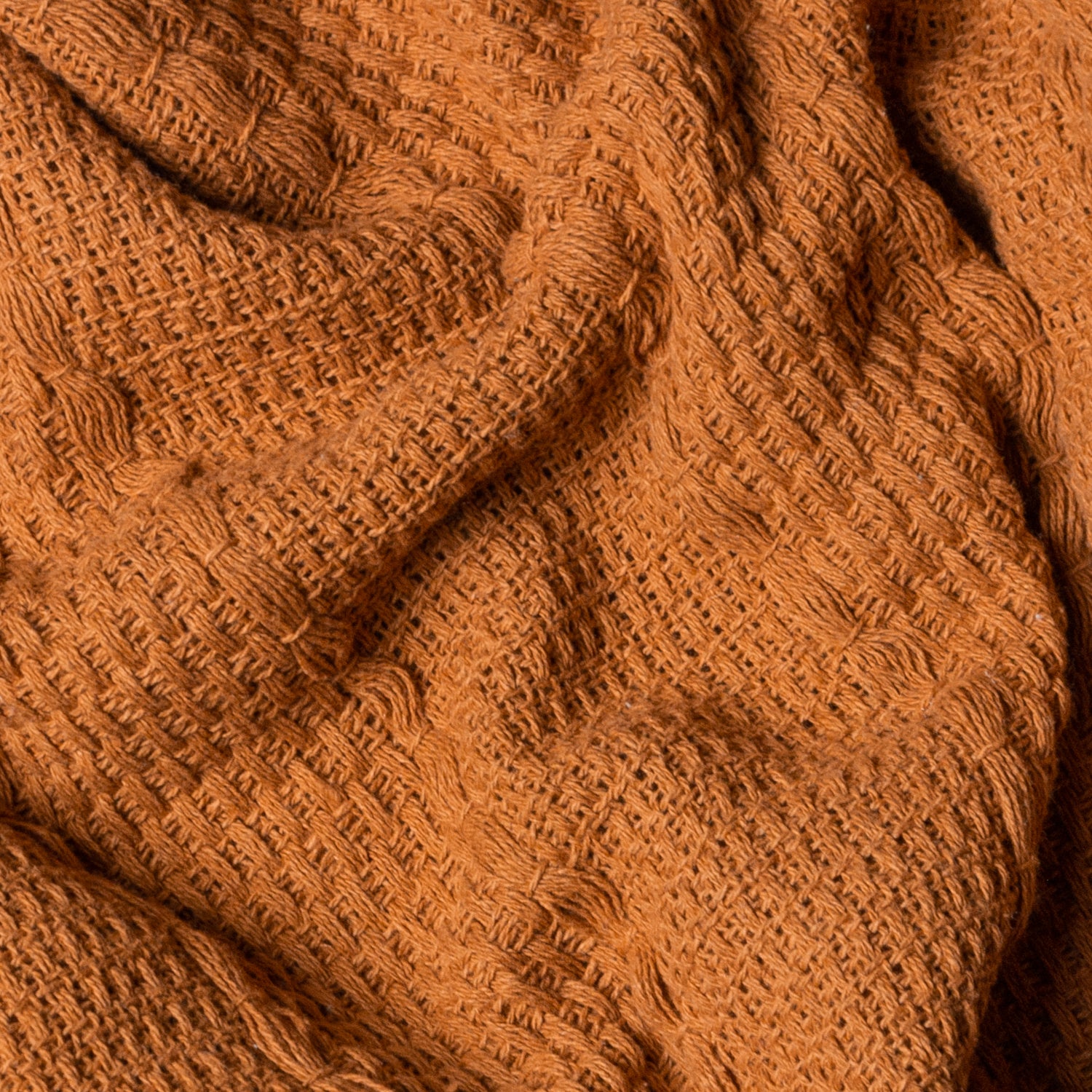 Caliche Woven Tasselled Throw 130cm x 180cm Ginger