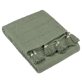 Caliche Woven Tasselled Throw 130cm x 180cm Khaki