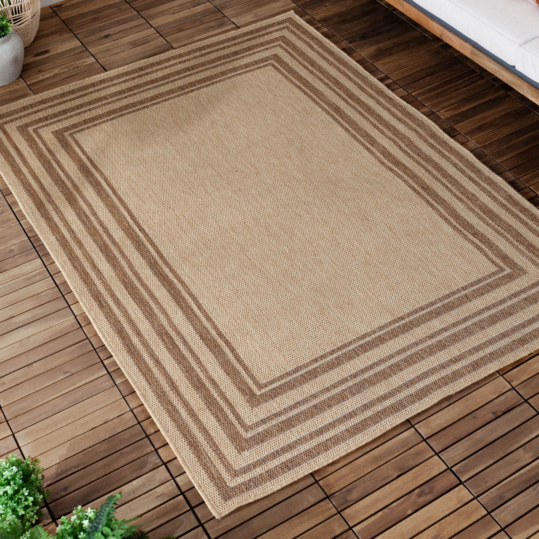 Yard Camber Jute Effect Indoor Outdoor 140cm x 200cm Rug Natural