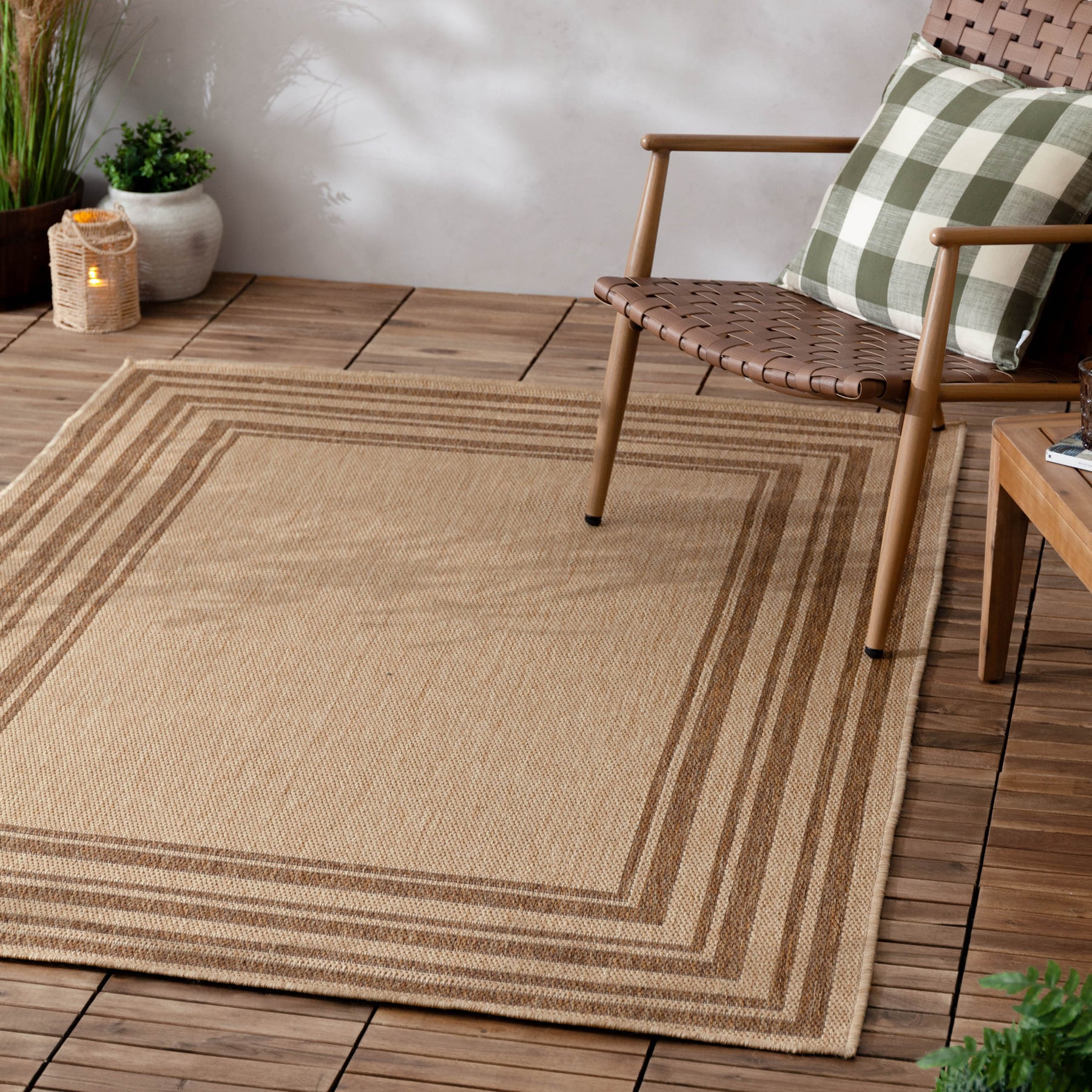 Yard Camber Jute Effect Indoor Outdoor 140cm x 200cm Rug Natural
