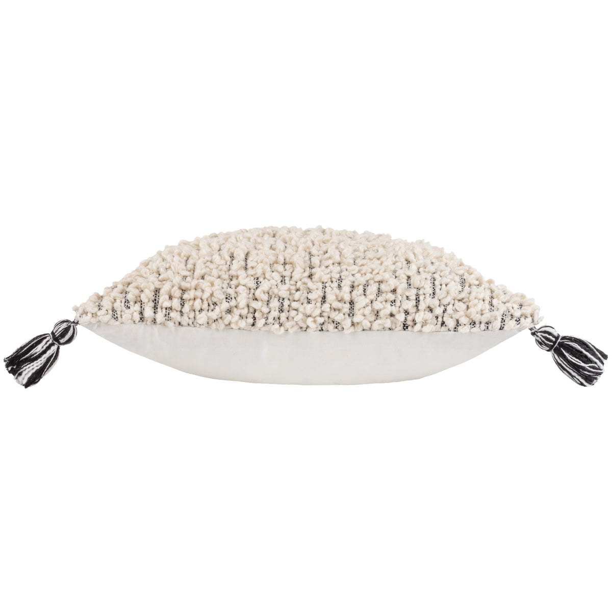 Hoem Cambre Boucle Tasselled Filled Cushion 50cm x 50cm Mono