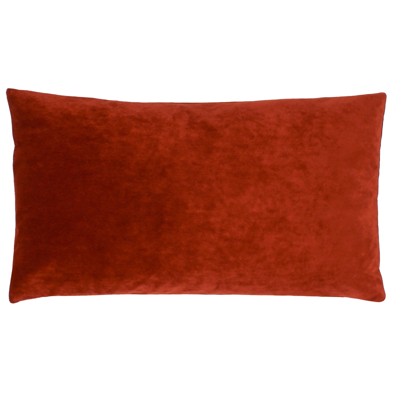 Camden Reversible Micro-Cord Velvet 30cm x 50cm Filled Cushion Burnt Brick