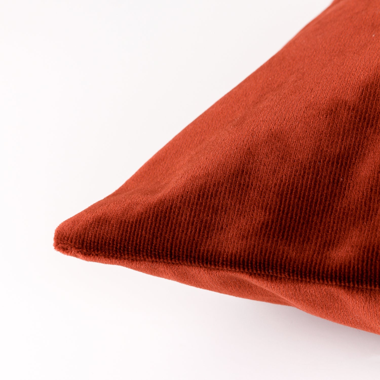 Camden Reversible Micro-Cord Velvet 30cm x 50cm Filled Cushion Burnt Brick