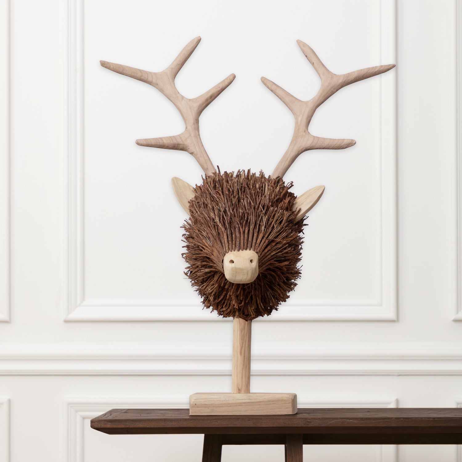 Voyage Maison Stirling Stag Head Hand Crafted Sculpture Brown