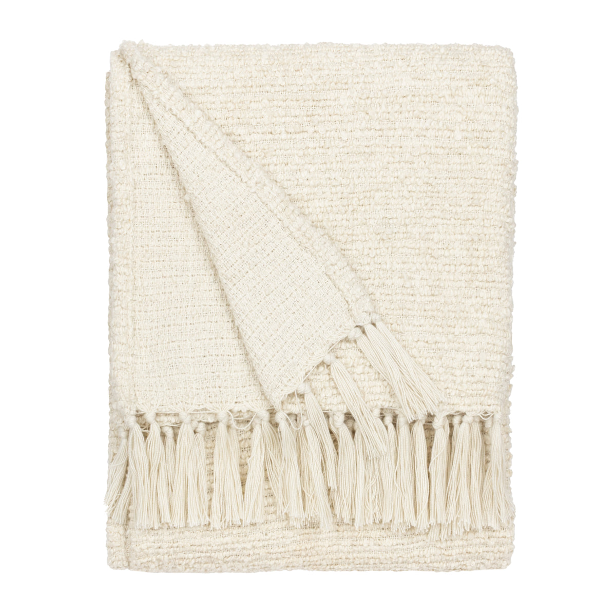 Candar Boucle Textured 130cm x 170cm Throw Ecru