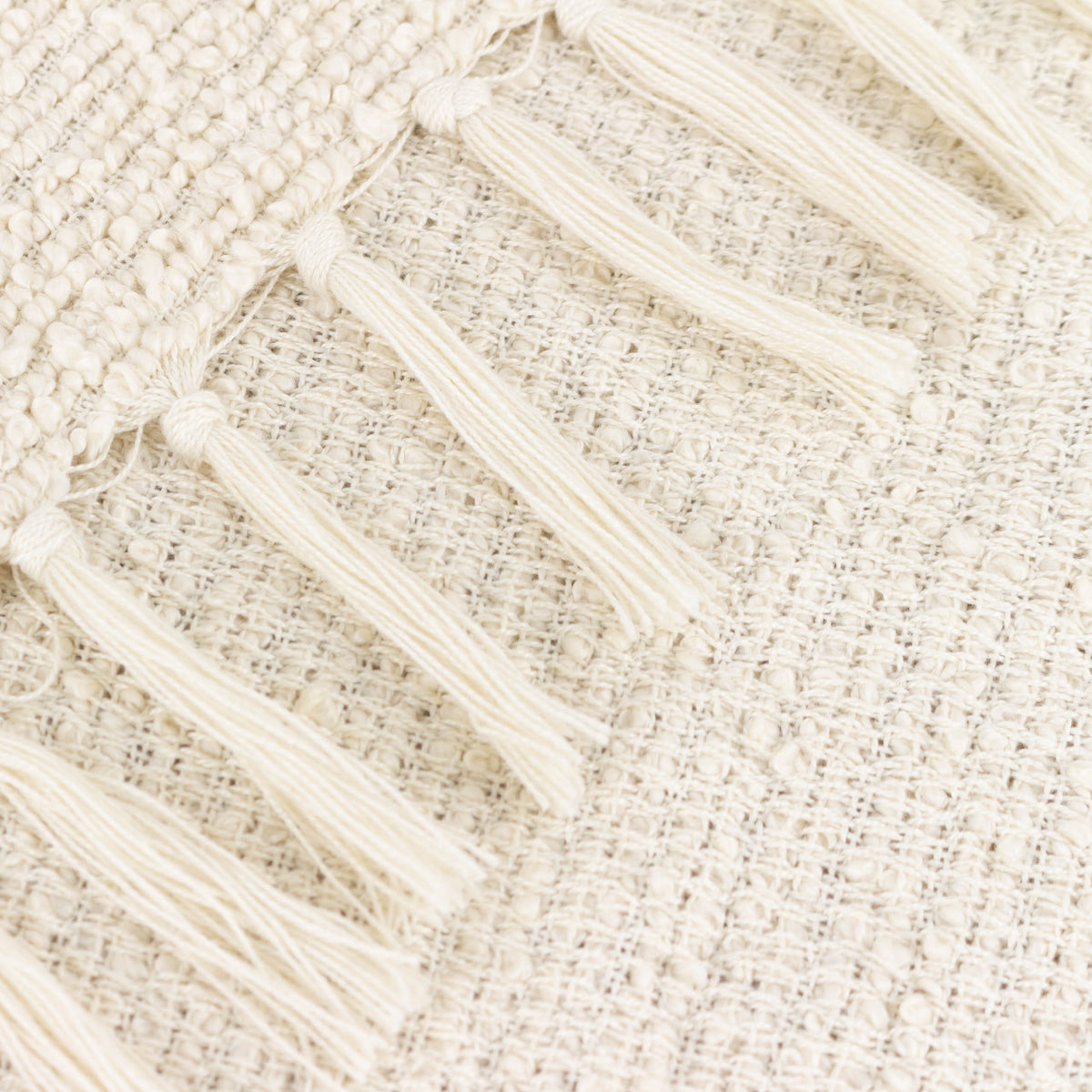 Candar Boucle Textured 130cm x 170cm Throw Ecru
