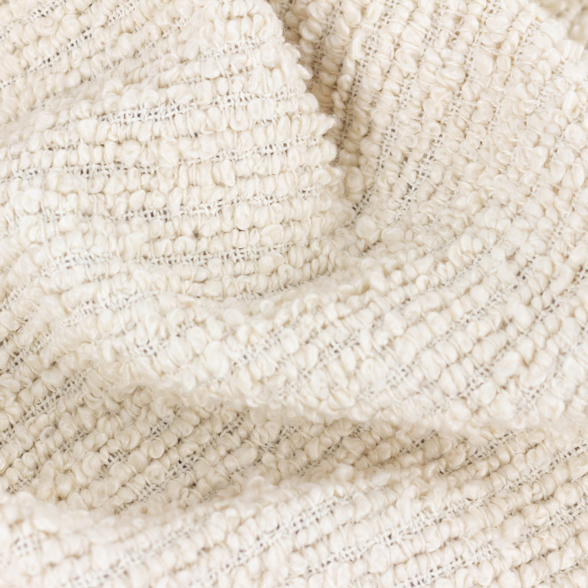 Candar Boucle Textured 130cm x 170cm Throw Ecru