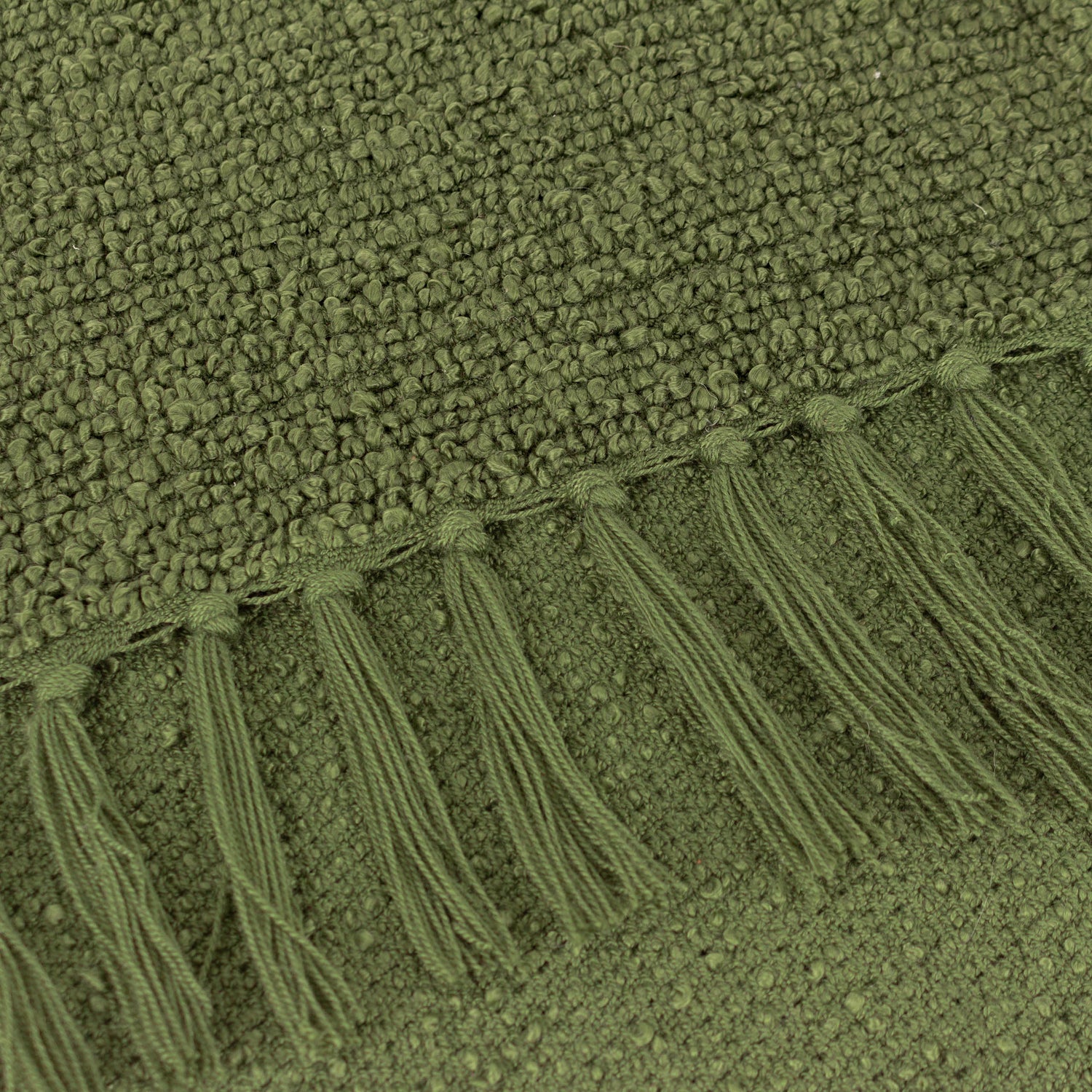 Candar Boucle Textured 130cm x 170cm Throw Khaki
