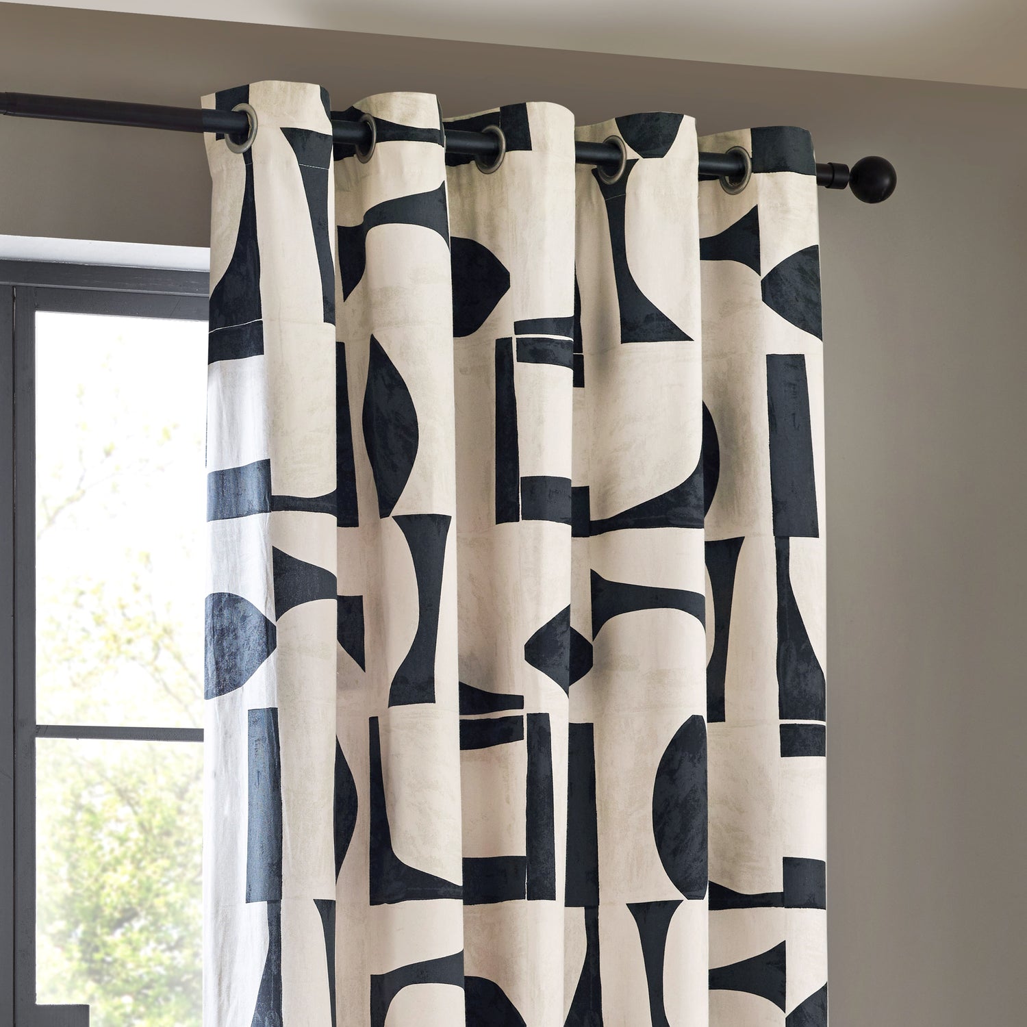Carro Abstract  Ready Made Eyelet Curtains Dusk