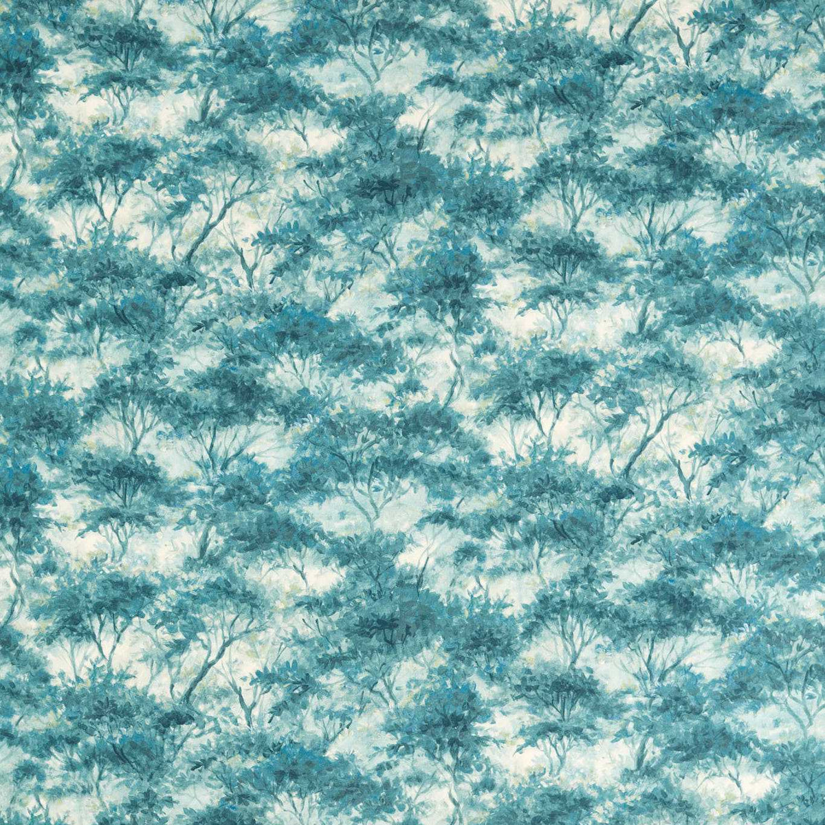Clarke & Clarke Boschetto Printed Canvas Style Fabric Teal