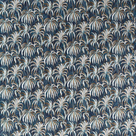 Clarke & Clarke Floresta Embroidered Fabric Midnight Antique