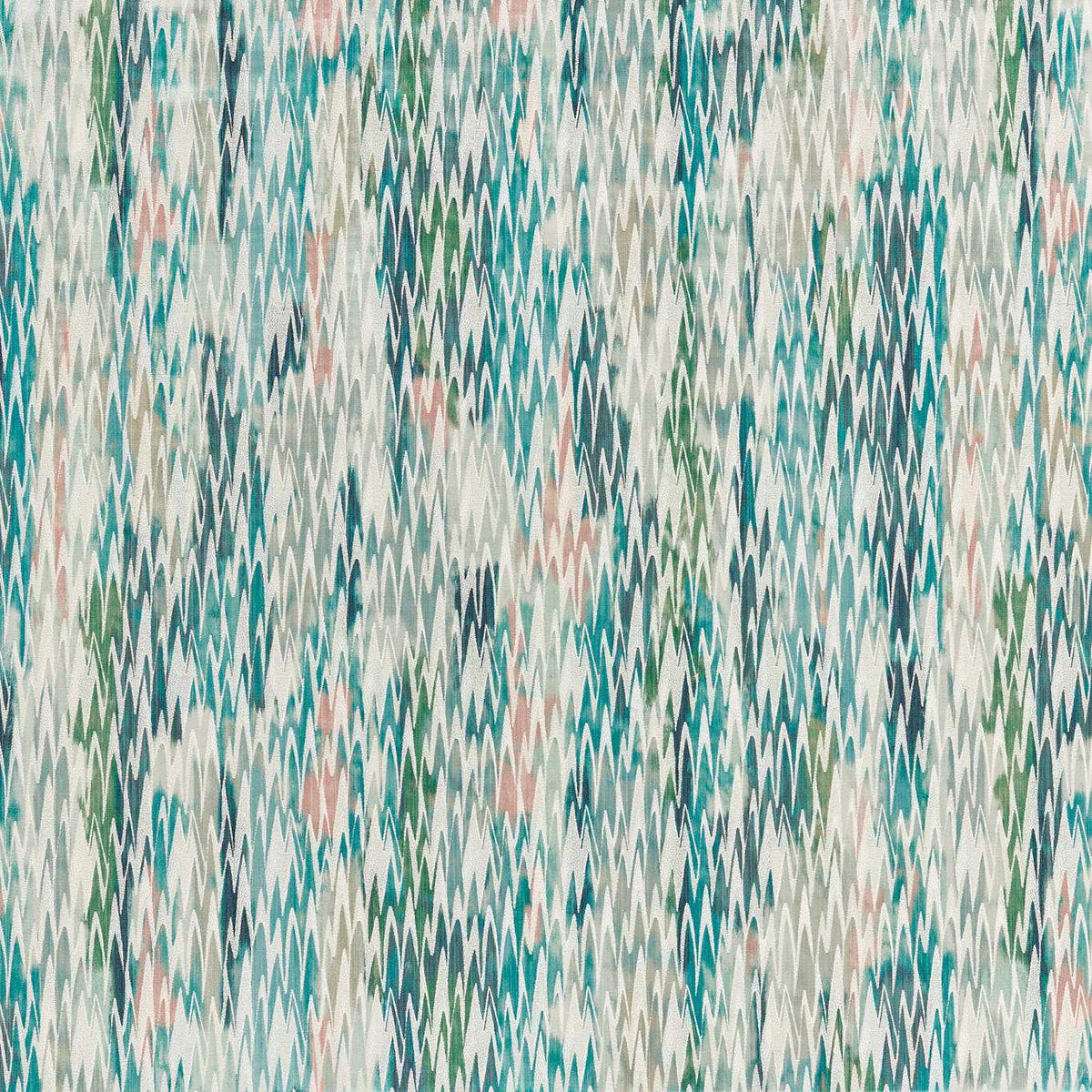 Clarke & Clarke Ignis Embroidered Woven Fabric Teal Blush