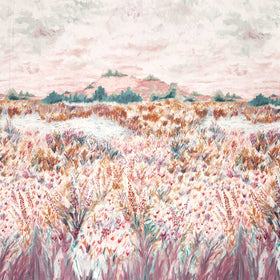 Clarke & Clarke Wildbloom Extra Wide Printed Sheer Voile Fabric Mineral Blush