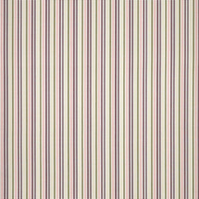 Clarke & Clarke Grove Stripe Fabric Raspberry Plum Olive