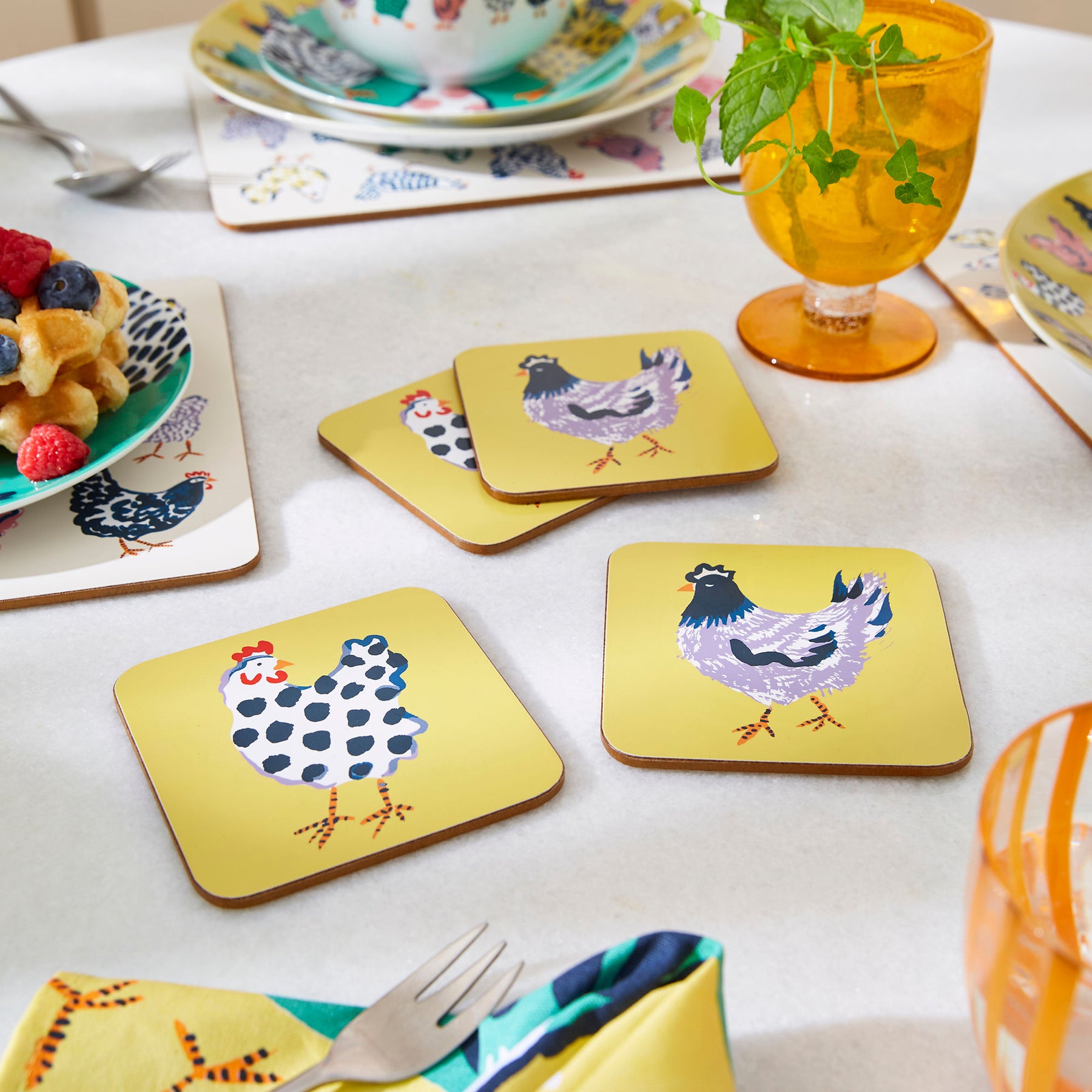 Ulster Weavers Chick Chicken Pack of 4 Coasters Yellow