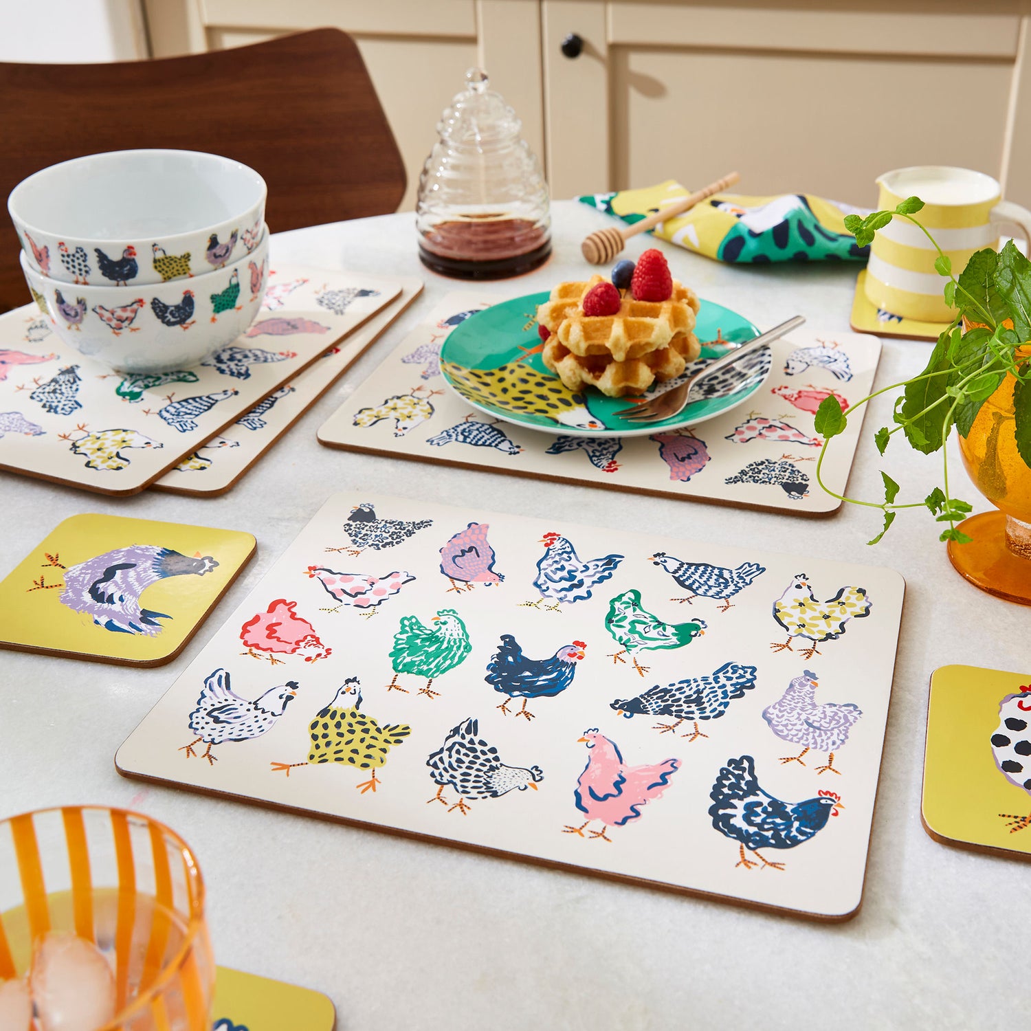 Ulster Weavers Chick Chicken Pack of 4 Placemats Yellow