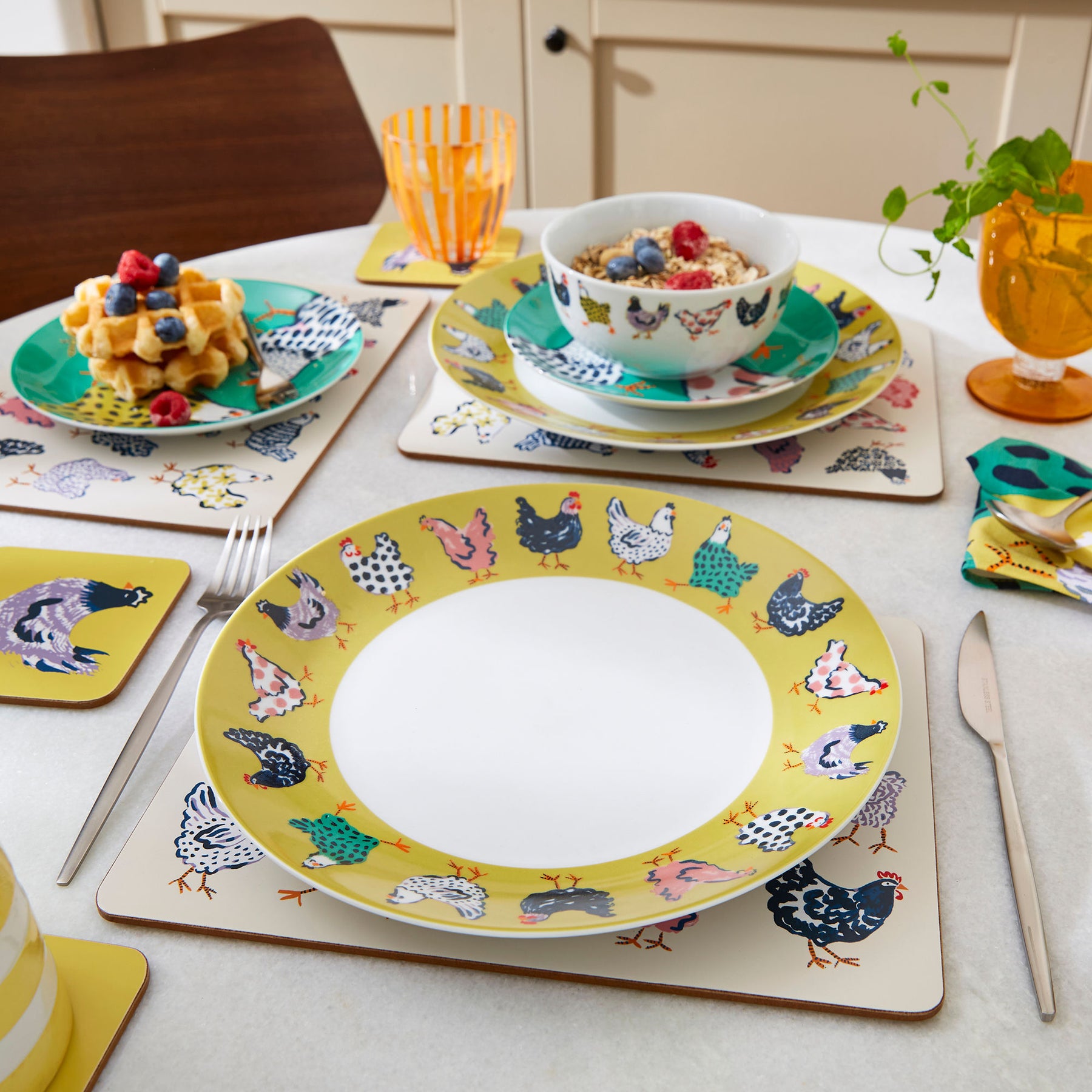 Ulster Weavers Chick Chicken Pack of 4 Placemats Yellow