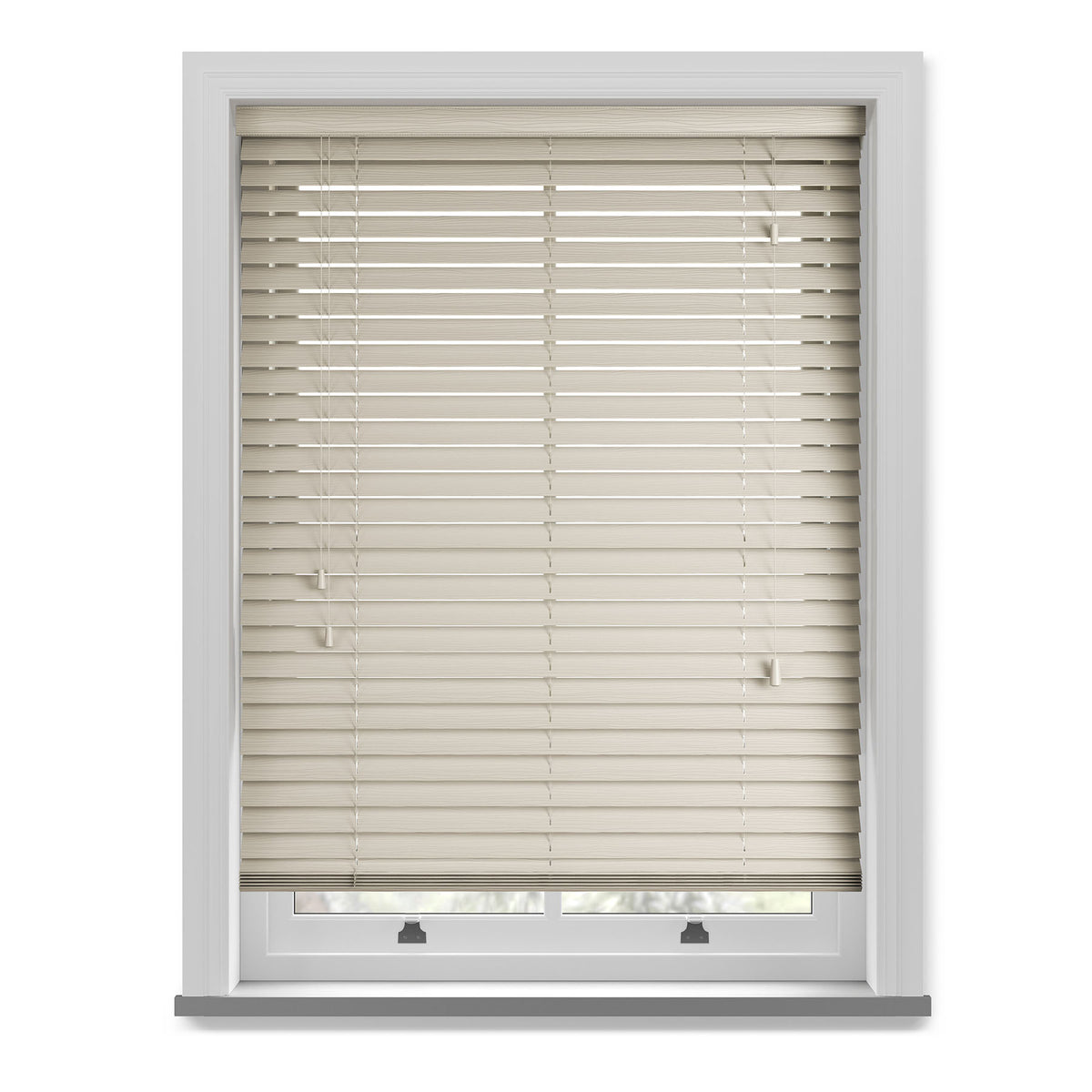 50mm Wood Essence Wooden Venetian Made To Measure Blind Fine Grain Mirage Parchment