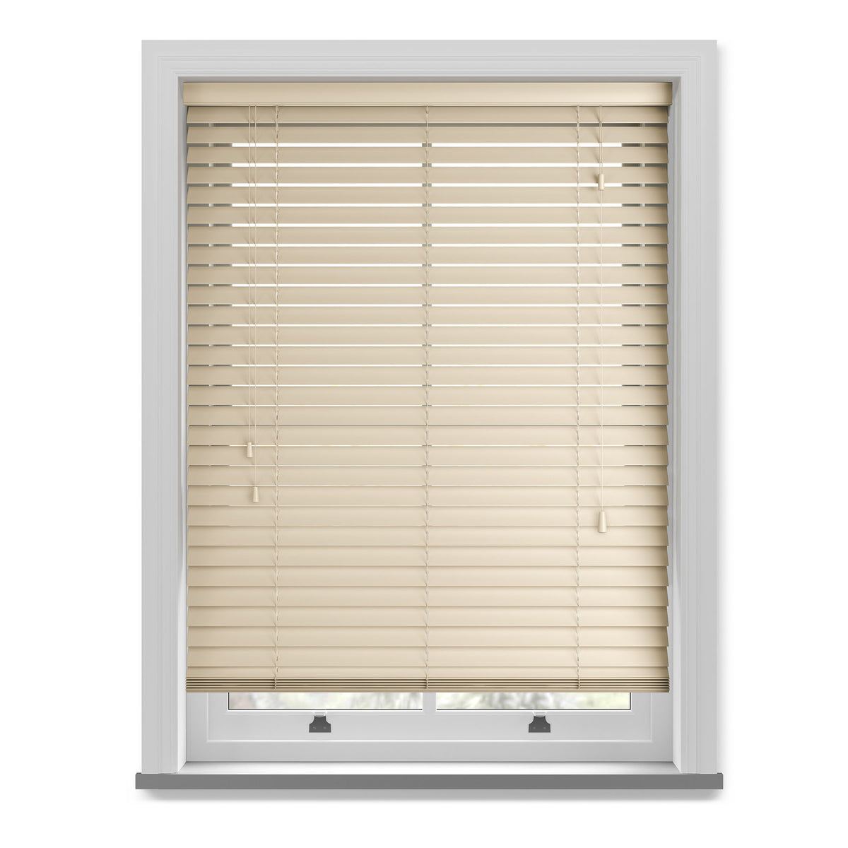 50mm Wood Essence Wooden Venetian Made To Measure Blind Linara Cream