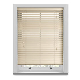 50mm Wood Essence Wooden Venetian Made To Measure Blind Linara Cream