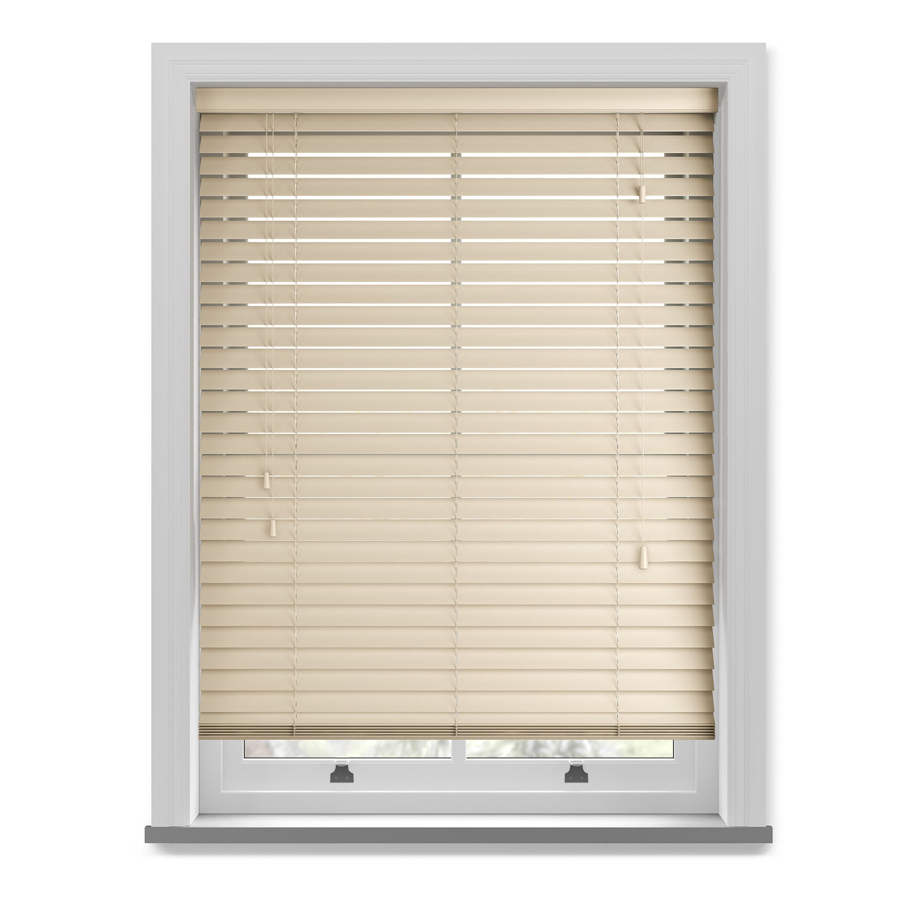 50mm Wood Essence Wooden Venetian Made To Measure Blind Linara Cream