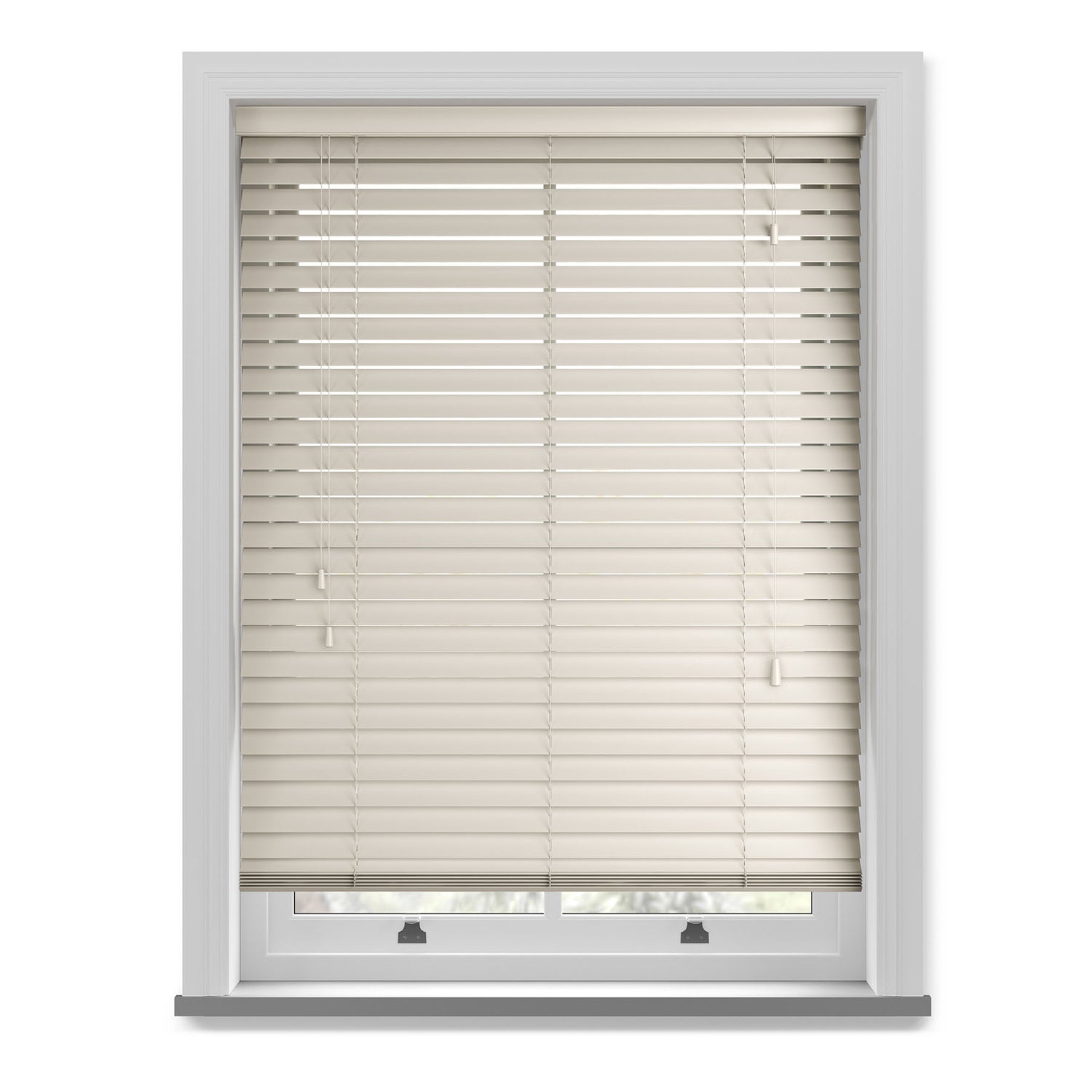 50mm Wood Essence Wooden Venetian Made To Measure Blind Mirage Parchment
