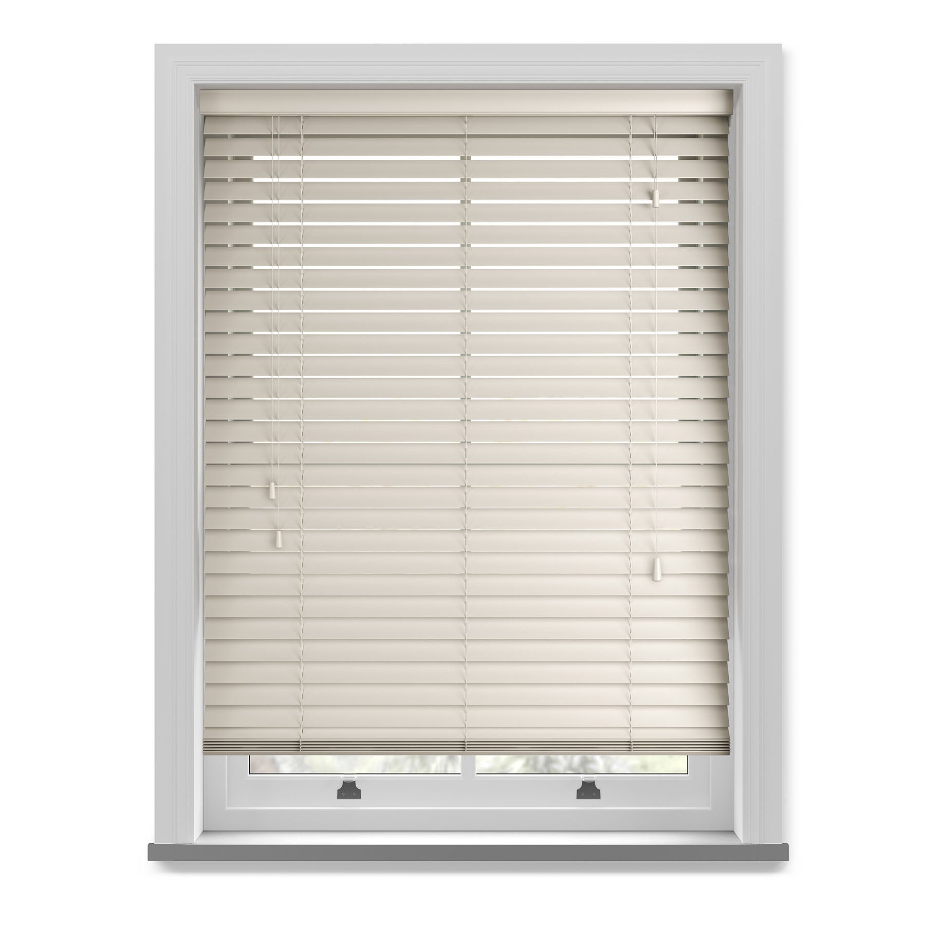 50mm Wood Essence Wooden Venetian Made To Measure Blind Mirage Parchment