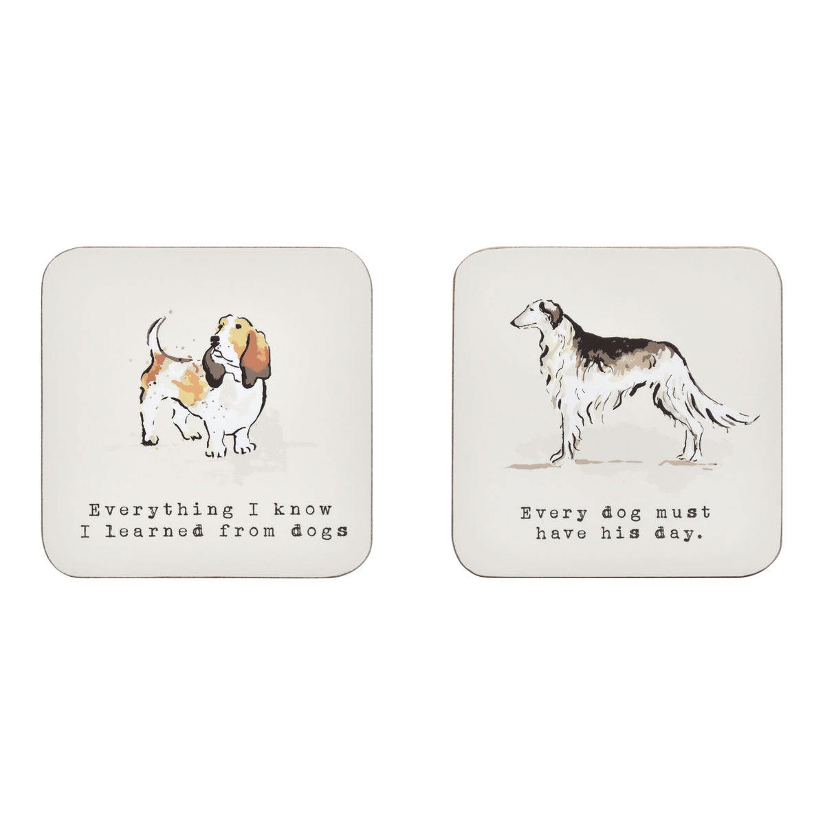Ulster Weavers Country Dogs Pack of 4 Coasters Brown