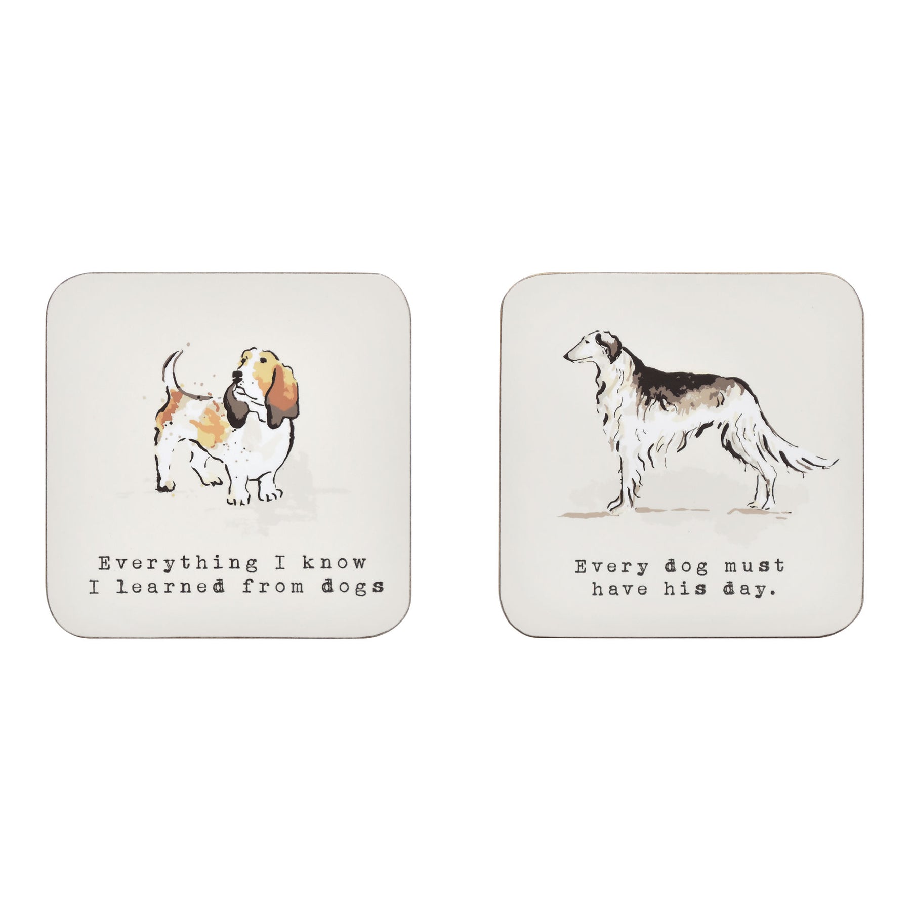Ulster Weavers Country Dogs Pack of 4 Coasters Brown