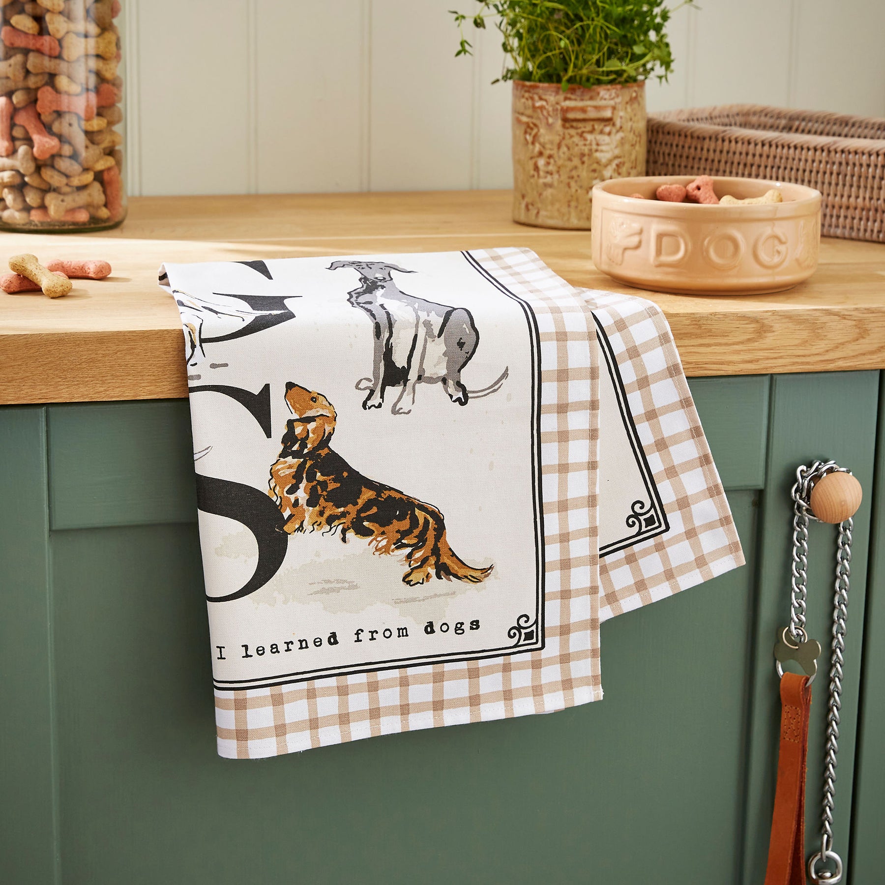 Ulster Weavers Country Dogs Cotton Tea Towel Brown