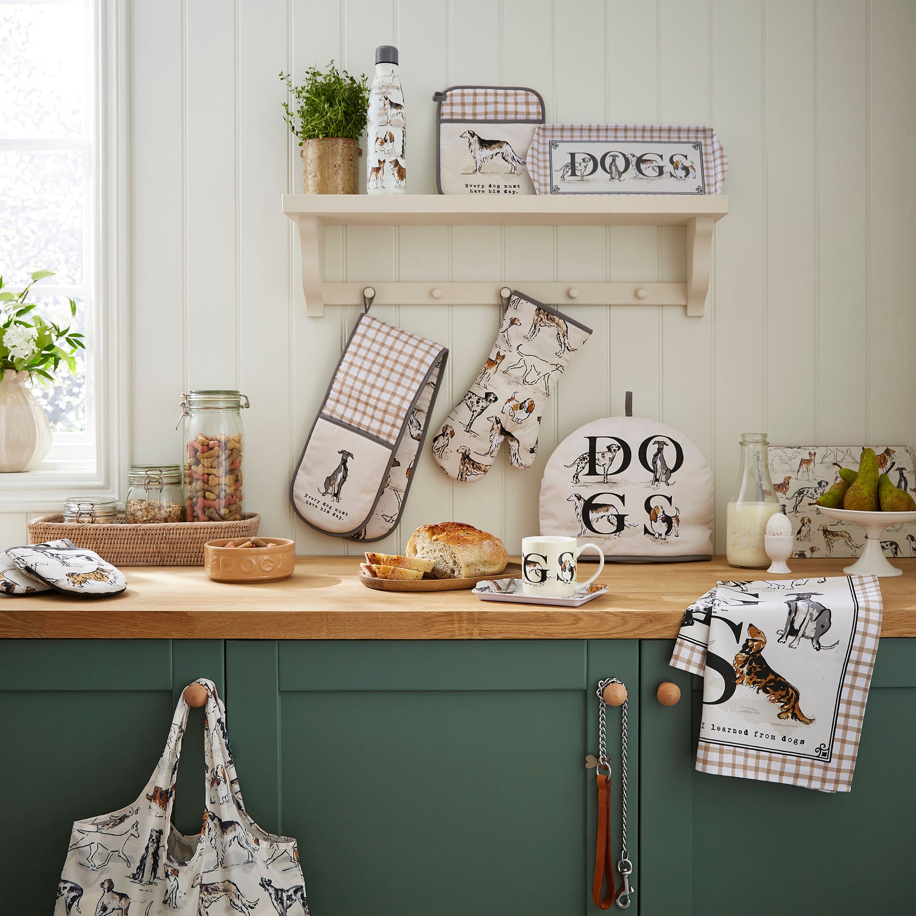 Ulster Weavers Country Dogs Cotton Tea Towel Brown