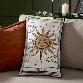 Furn Celestial Stories 30cm x 50cm Filled Cushion Linen Black
