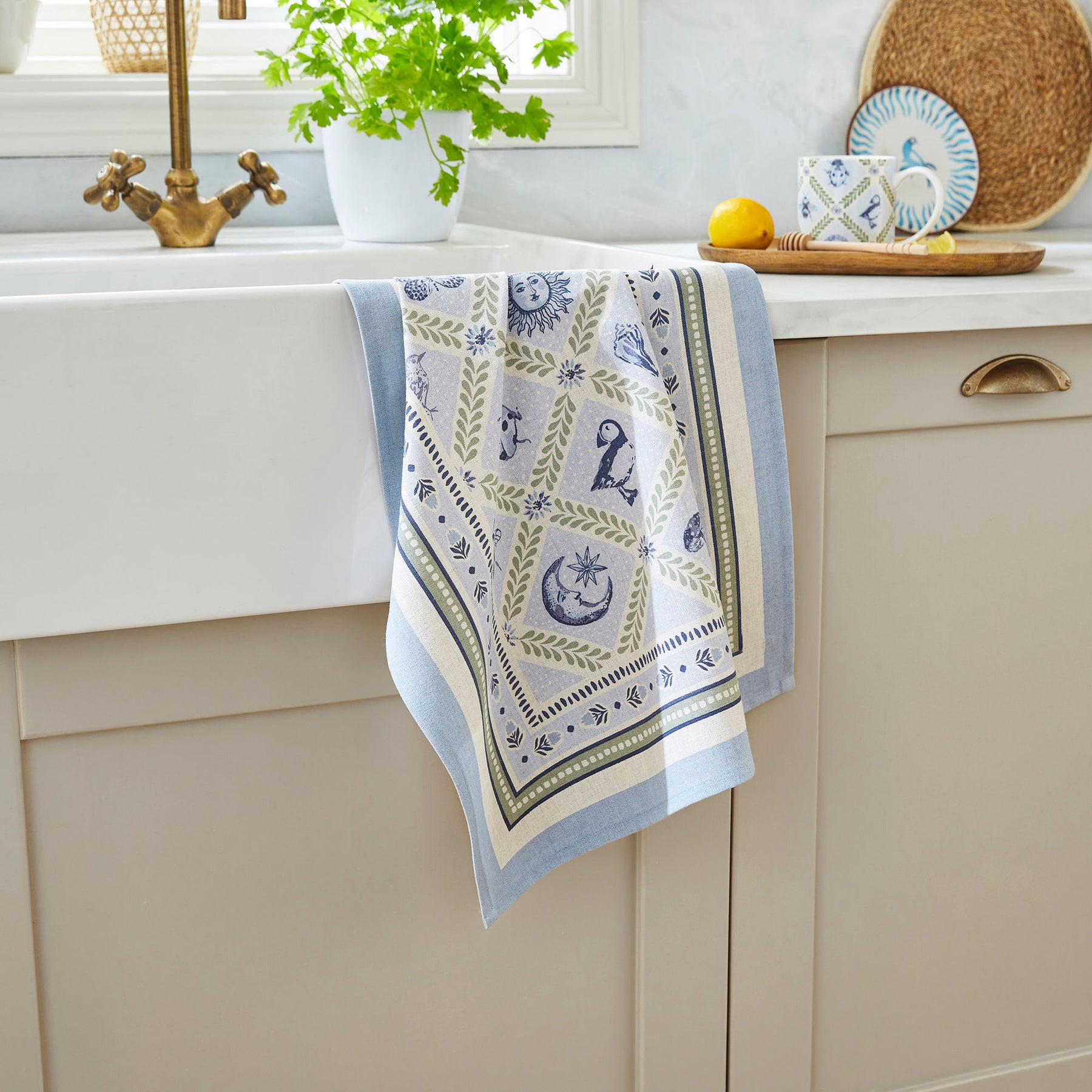 Ulster Weavers Coastal Treasures Cotton Tea Towel Blue