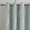 Curtina Chateau Embossed Jacquard Ready Made Eyelet Curtains Duck Egg