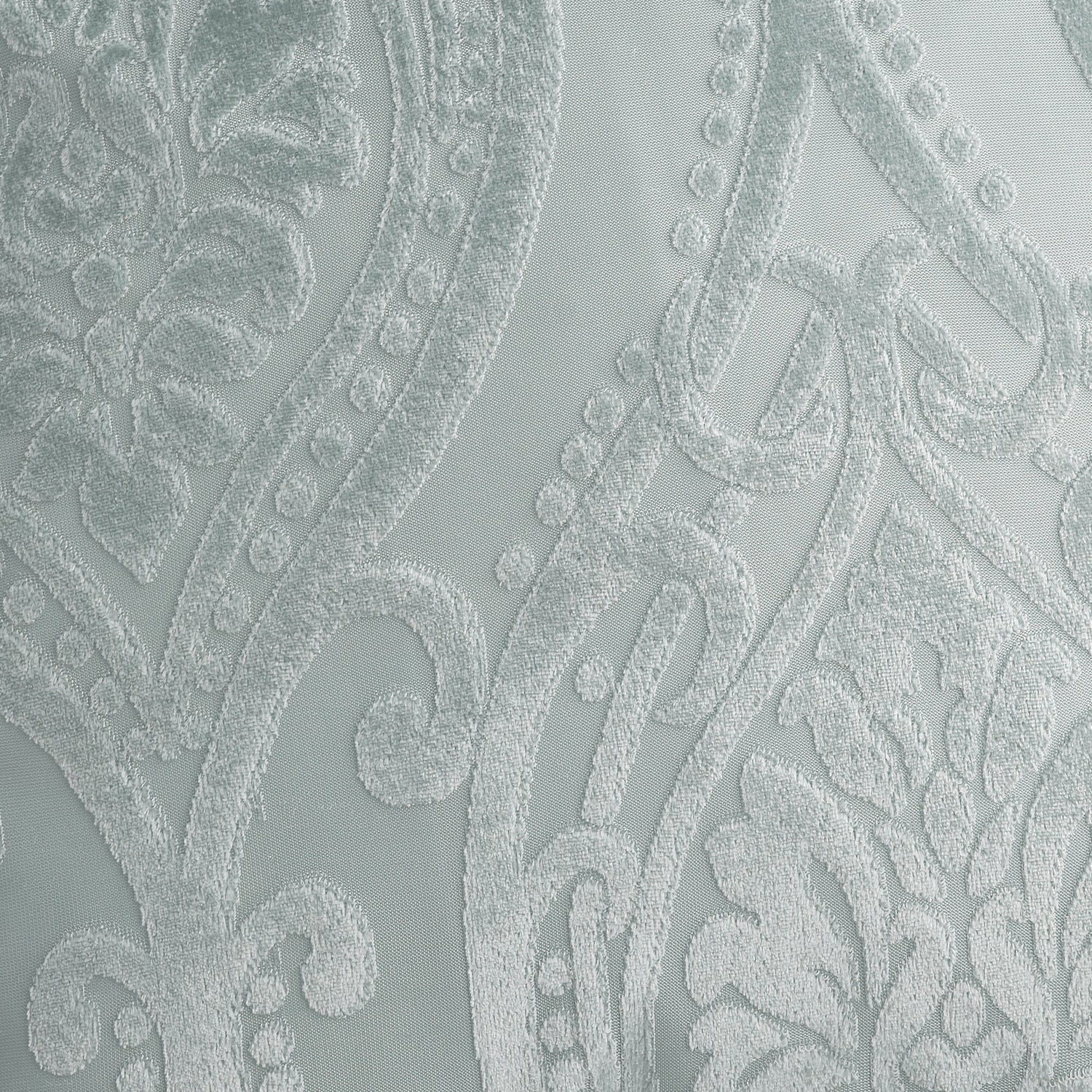 Curtina Chateau Embossed Jacquard Ready Made Eyelet Curtains Duck Egg