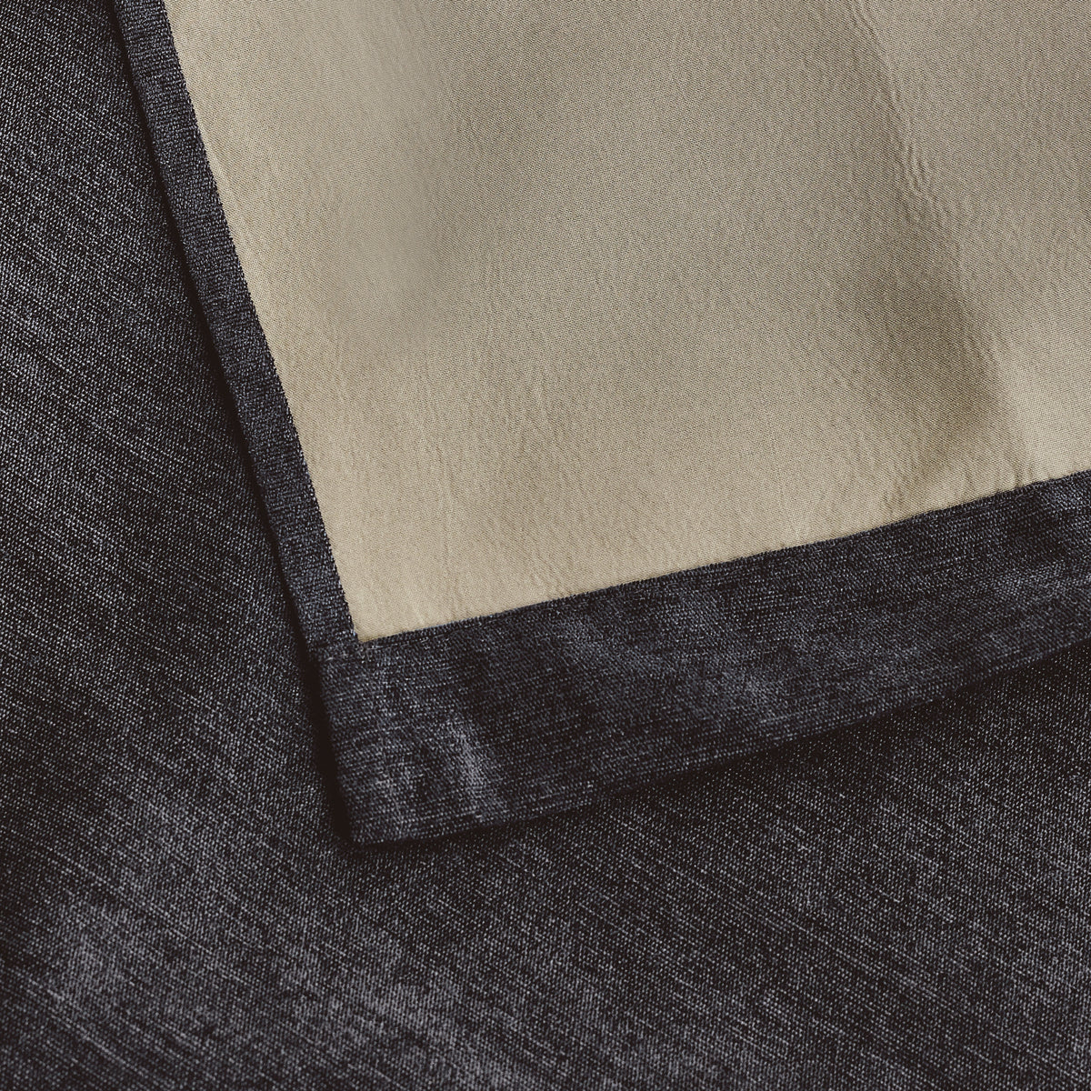 Chenille Triple Woven Ready Made Blackout Pencil Pleat Curtains Charcoal