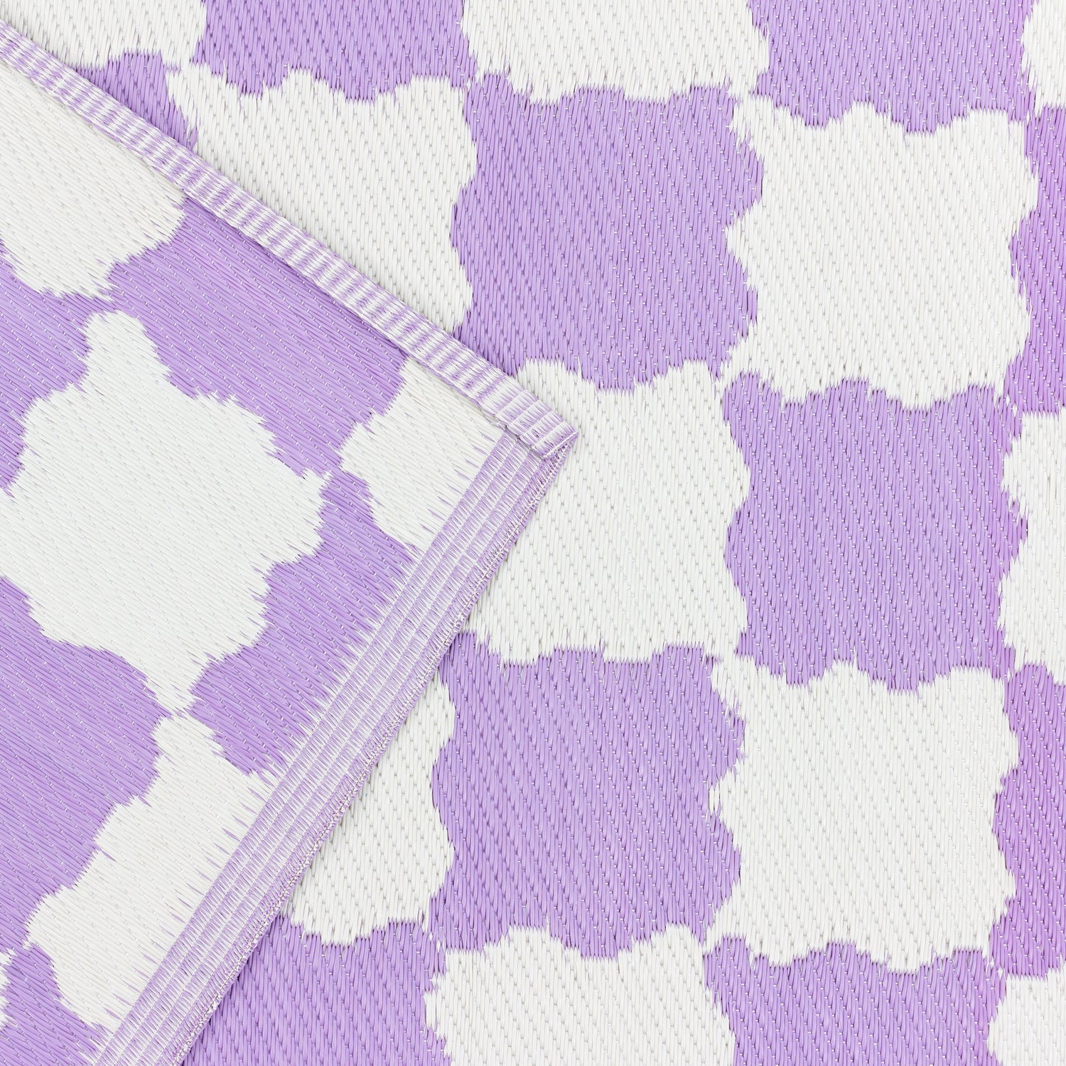 Check Outdoor Indoor 100% Recycled 120cm x 180cm Rug Lilac