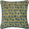 Chedworth Piped Velvet Filled Cushion 50cm x 50cm Lemon True Blue