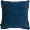 Chedworth Piped Velvet Filled Cushion 50cm x 50cm Lemon True Blue