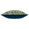 Chedworth Piped Velvet Filled Cushion 50cm x 50cm Lemon True Blue