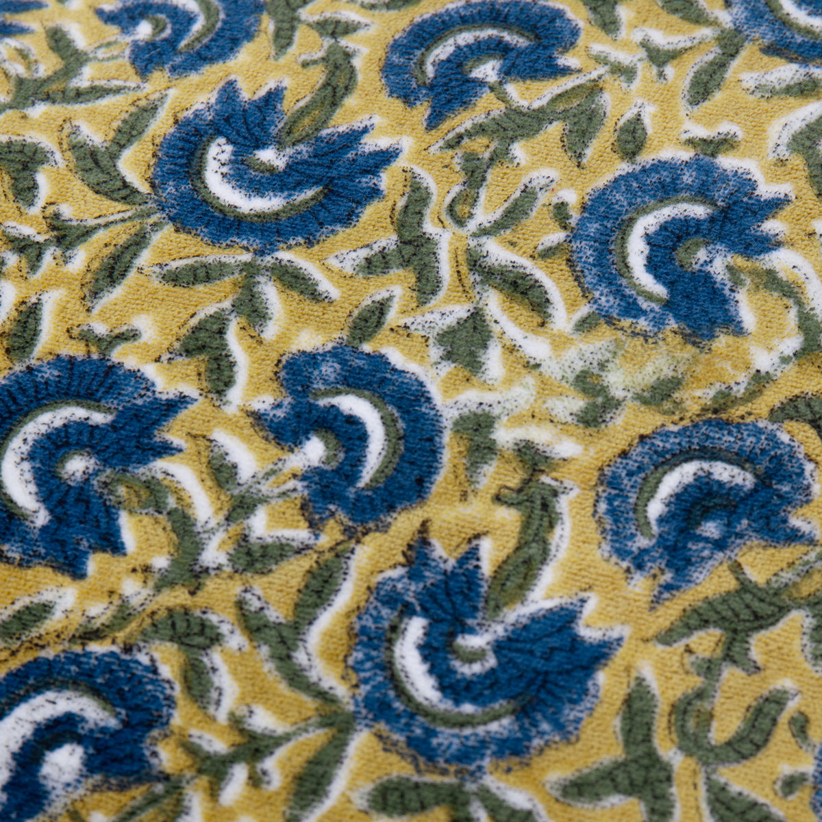 Chedworth Piped Velvet Filled Cushion 50cm x 50cm Lemon True Blue