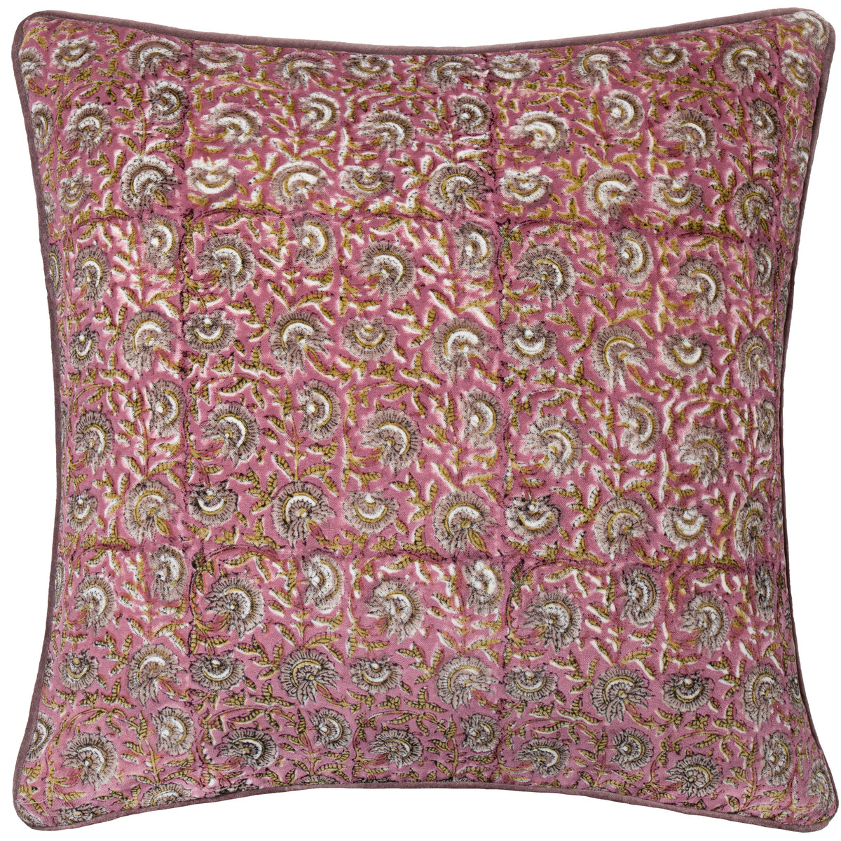 Chedworth Piped Velvet Filled Cushion 50cm x 50cm Rose Violet