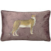 Cheetah Forest Velvet Boudoir Filled Cushion 30cm x 50cm Blush