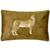 Cheetah Forest Velvet Boudoir Filled Cushion 30cm x 50cm Gold